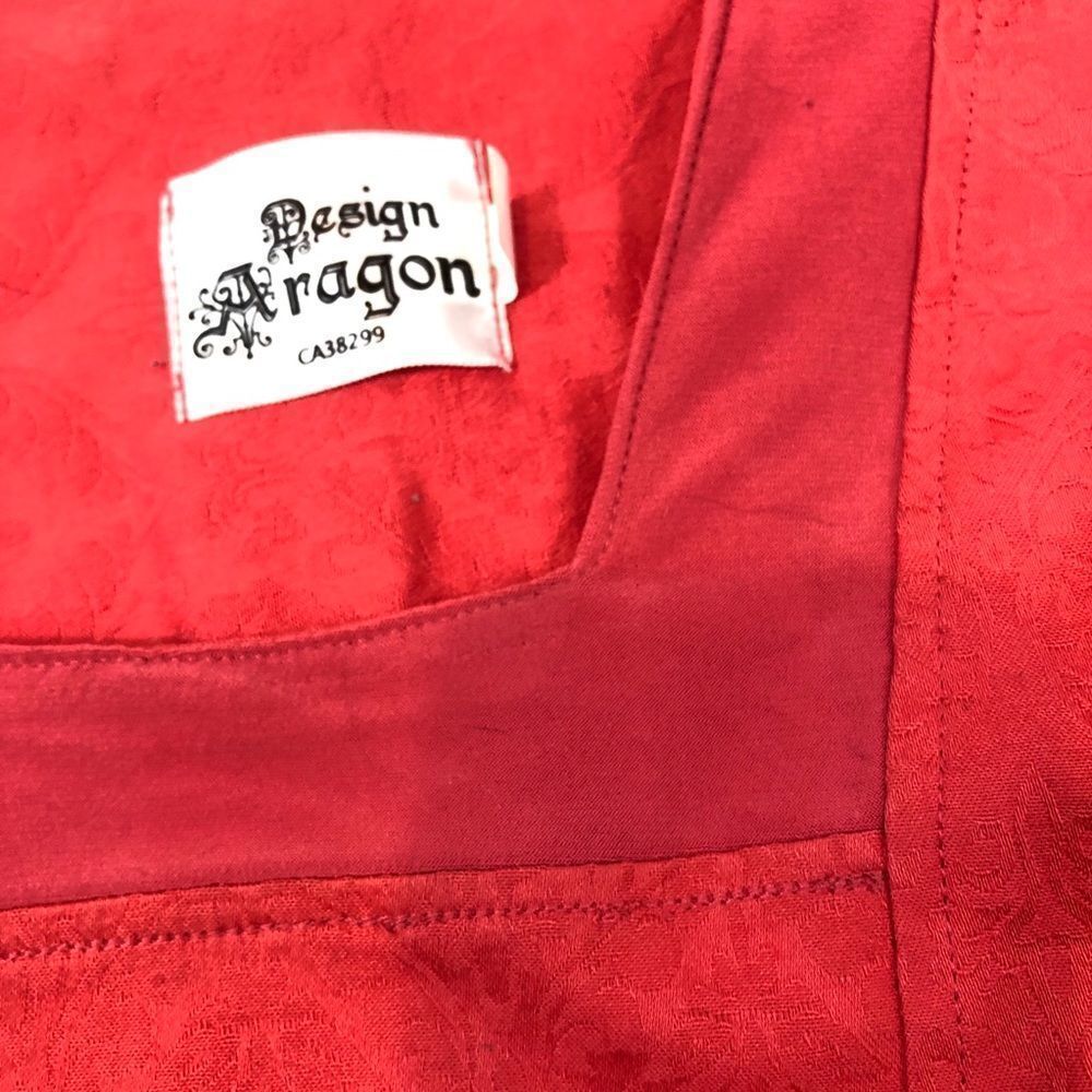 Design Aragon Jacquard Coral Lace Up Blouse Small - Picture 9 of 12